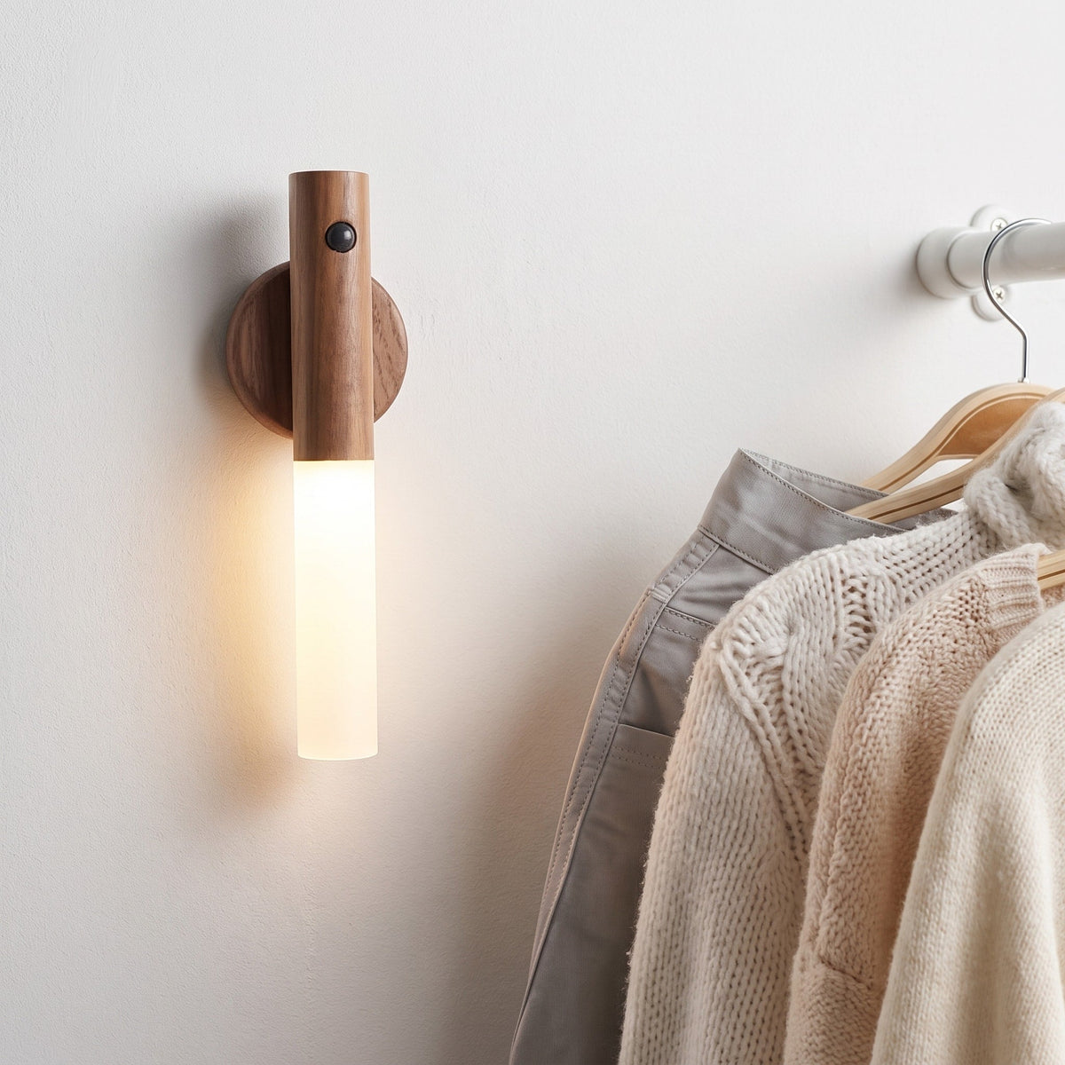 Motion Sensor Wall Light with Detachable Rechargeable Torch - Wall Light Fixtures - Brown - Oaksoho