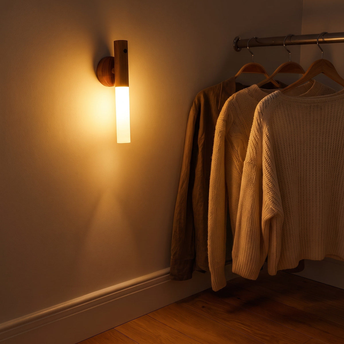 Motion Sensor Wall Light with Detachable Rechargeable Torch - Wall Light Fixtures - Brown - Oaksoho