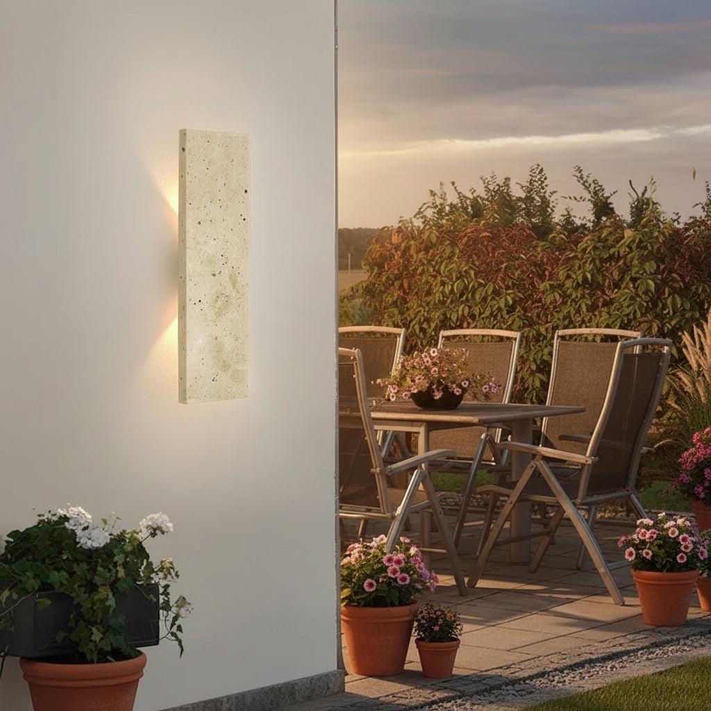 Natural Stone Effect Up Down LED Indirect Glow Wall Light - Wall Light Fixtures - Oak Soho