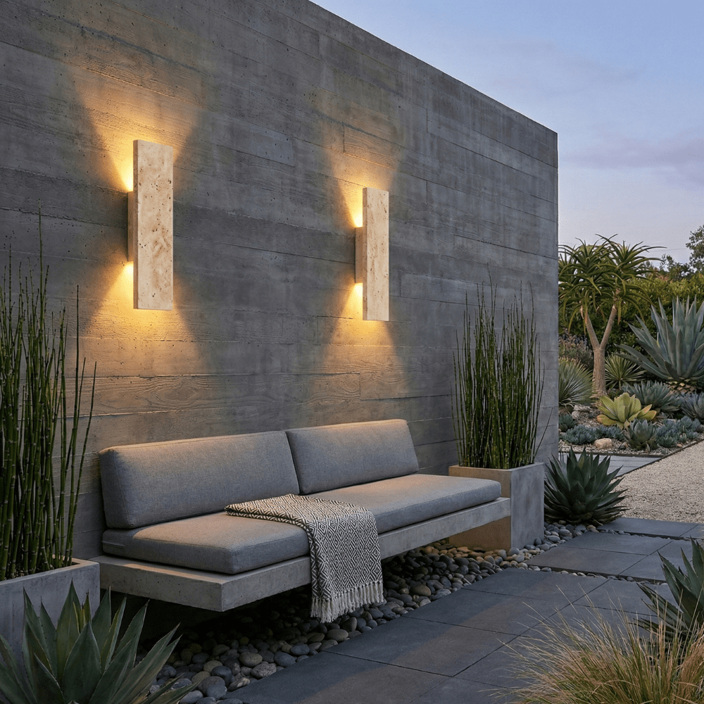Natural Stone Effect Up Down LED Indirect Glow Wall Light - Wall Light Fixtures - Oak Soho