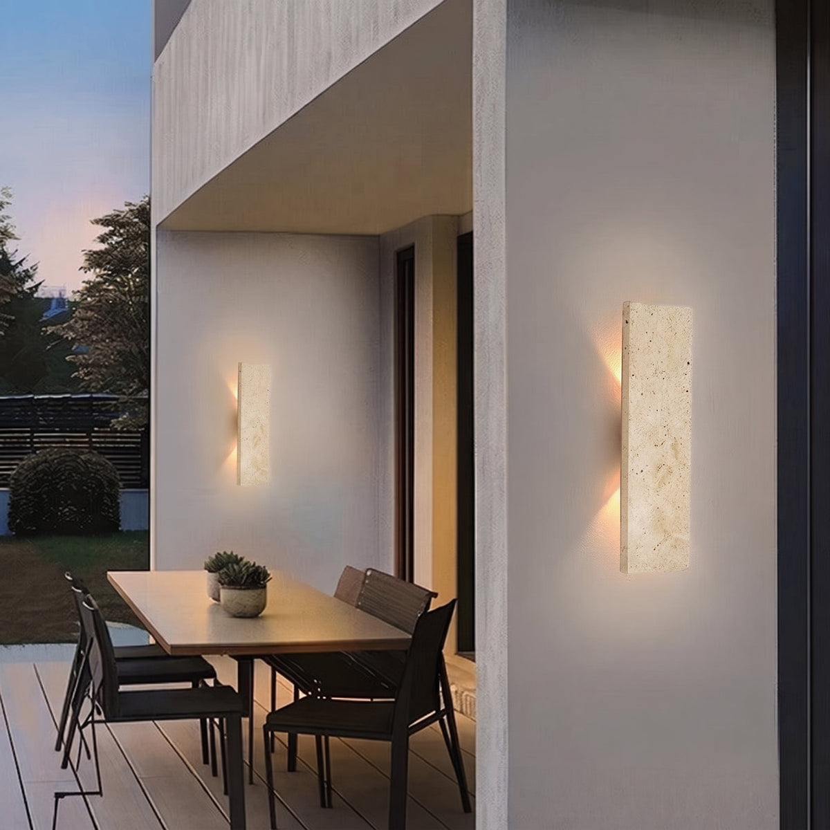 Natural Stone Effect Up Down LED Indirect Glow Wall Light - Wall Light Fixtures - Oak Soho