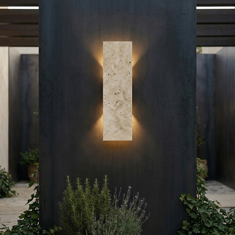 Natural Stone Effect Up Down LED Indirect Glow Wall Light - Wall Light Fixtures - Oak Soho