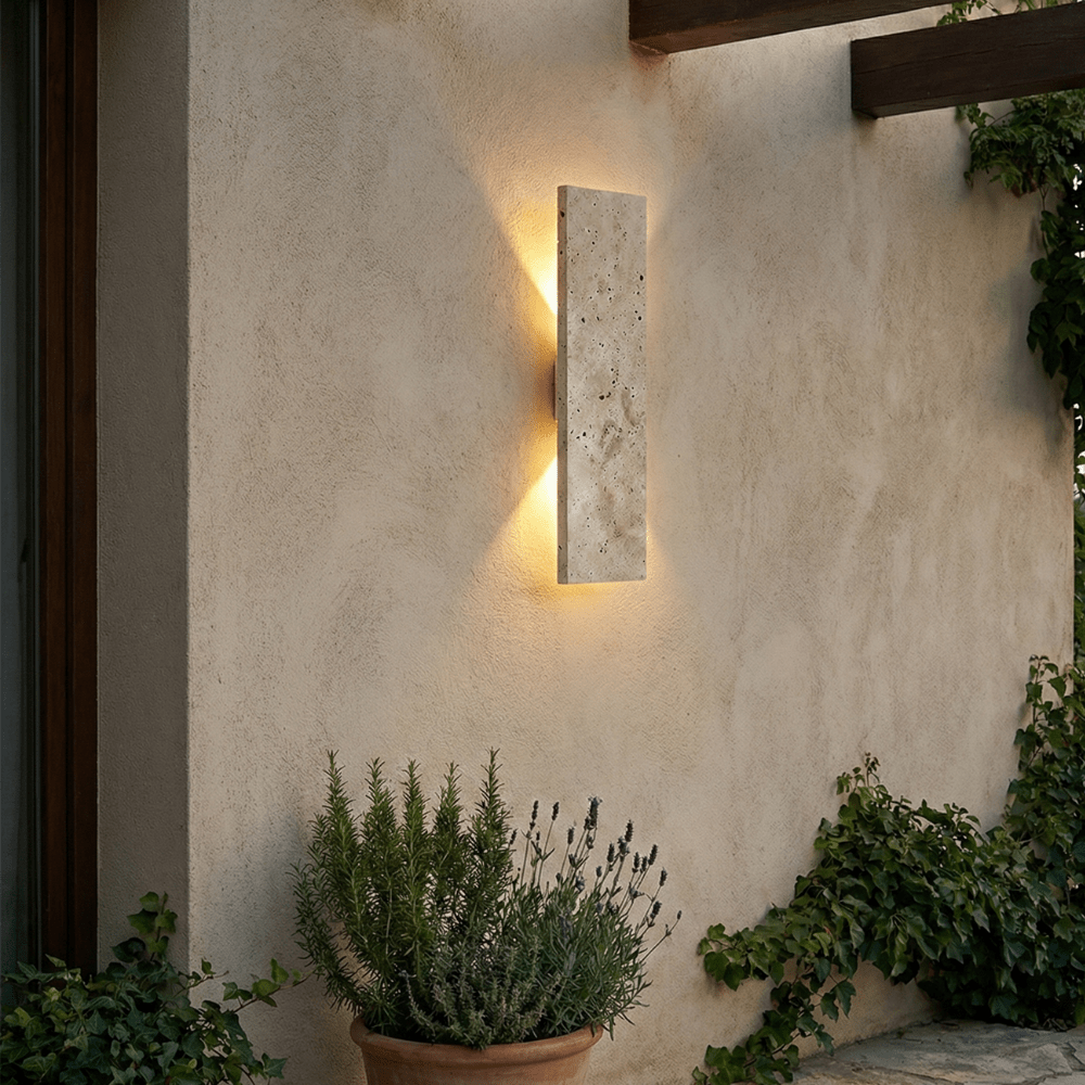 Natural Stone Effect Up Down LED Indirect Glow Wall Light - Wall Light Fixtures - Oak Soho