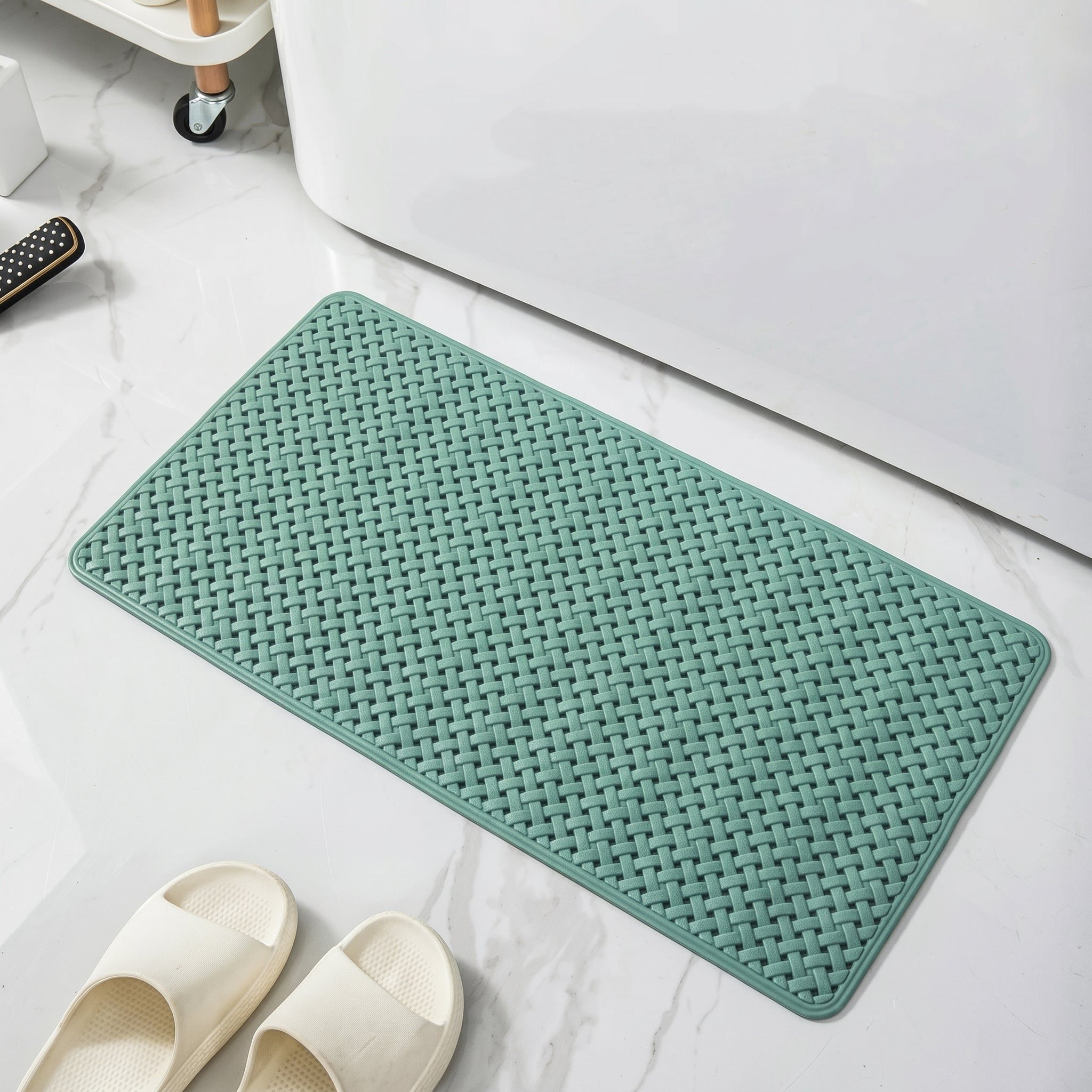 Non-Slip Bath Mat with Textured Surface - Bath Mat - Green - Oaksoho