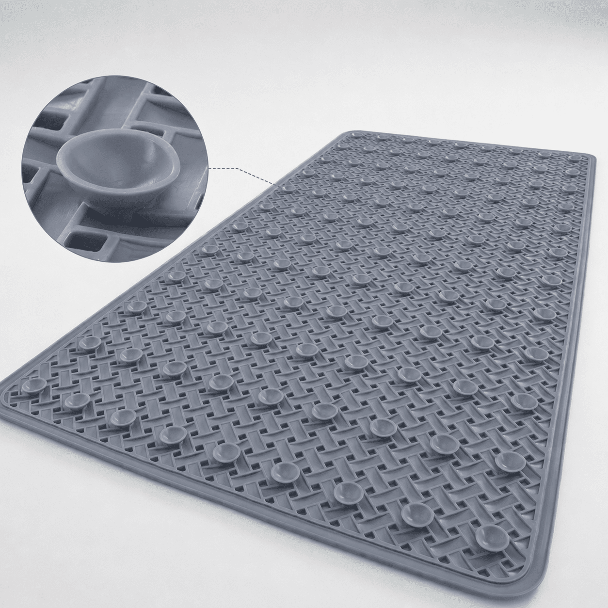 Non-Slip Bath Mat with Textured Surface - Bath Mat - Dark Grey - Oaksoho