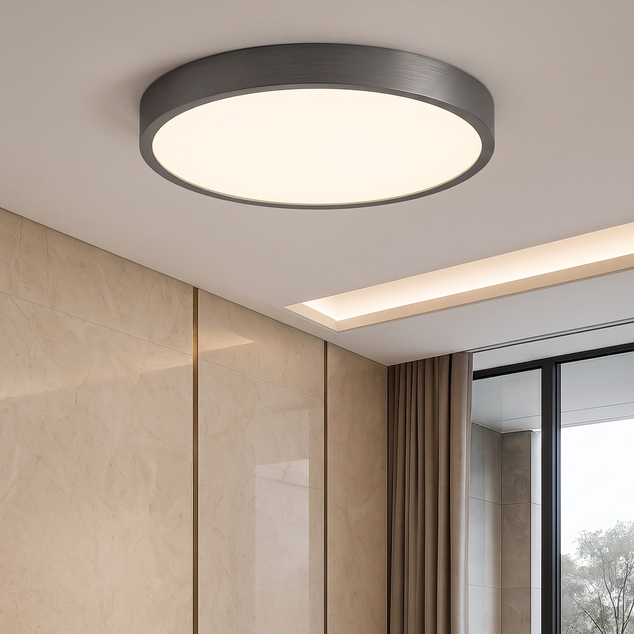 Nordic Macaron Round LED Ceiling Light - Ceiling Light Fixtures - Grey - Oaksoho