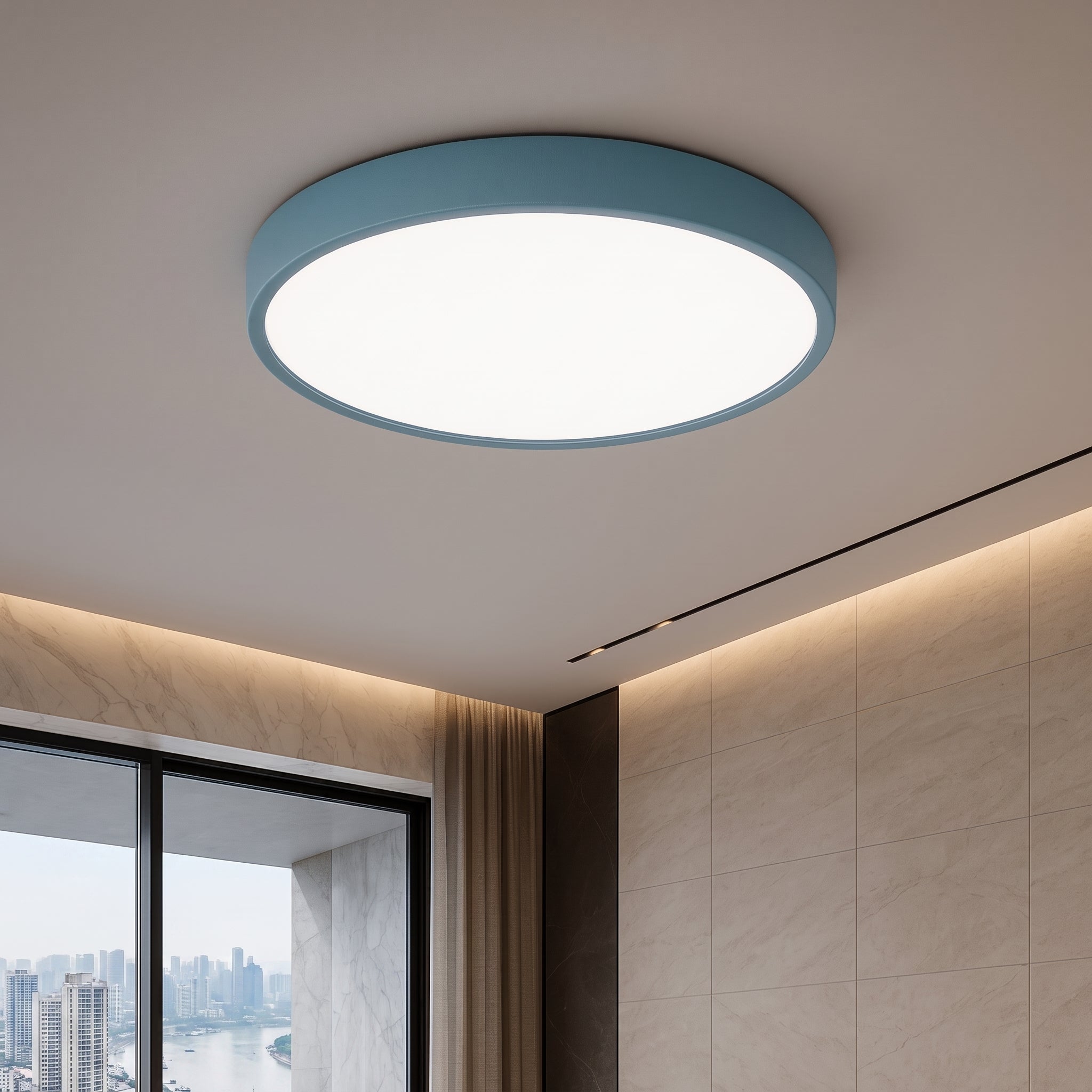 Nordic Macaron Round LED Ceiling Light - Ceiling Light Fixtures - Blue - Oaksoho