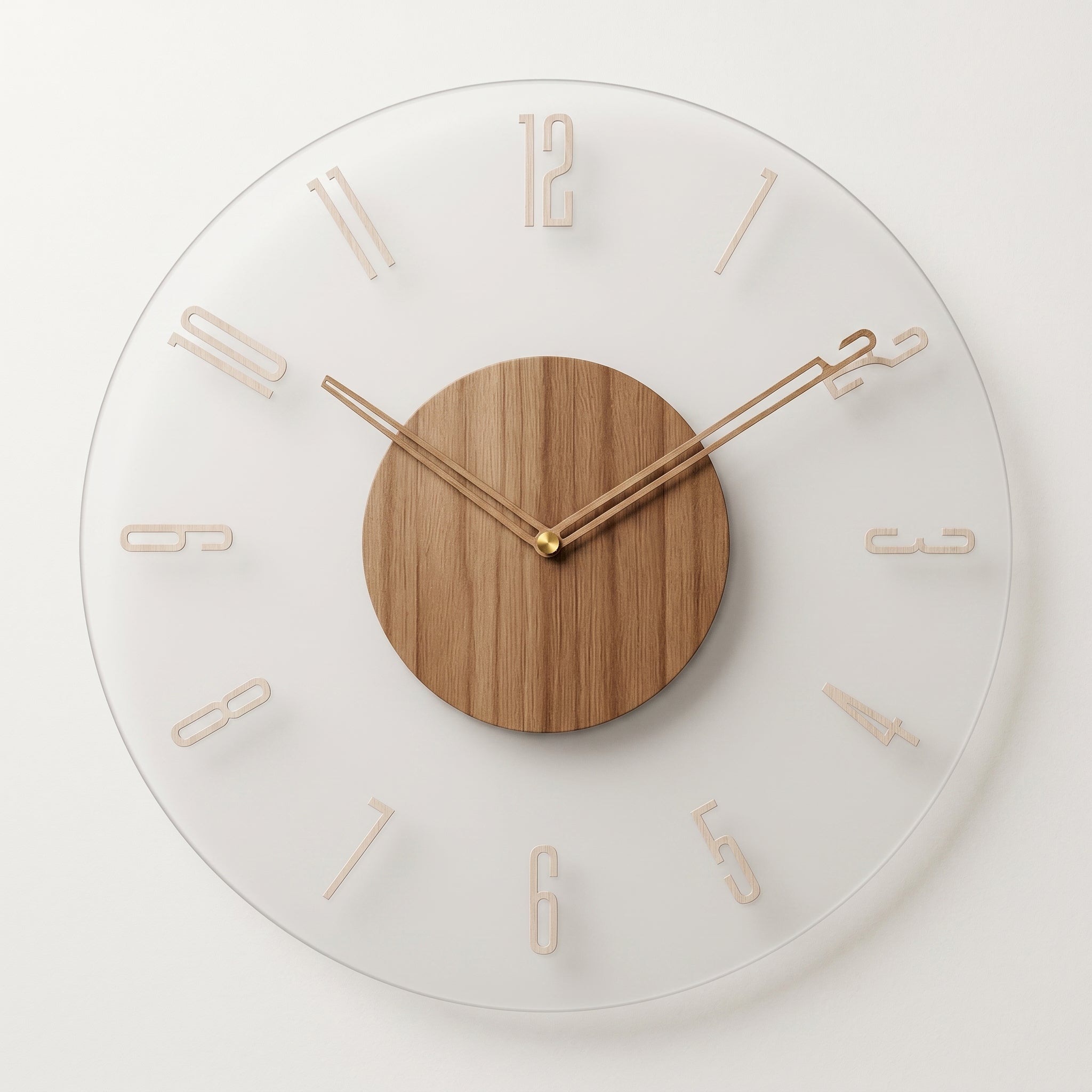 Nordic Wall Clock in Open Design with Wood Detail - Wall Clock - Modern - Oaksoho