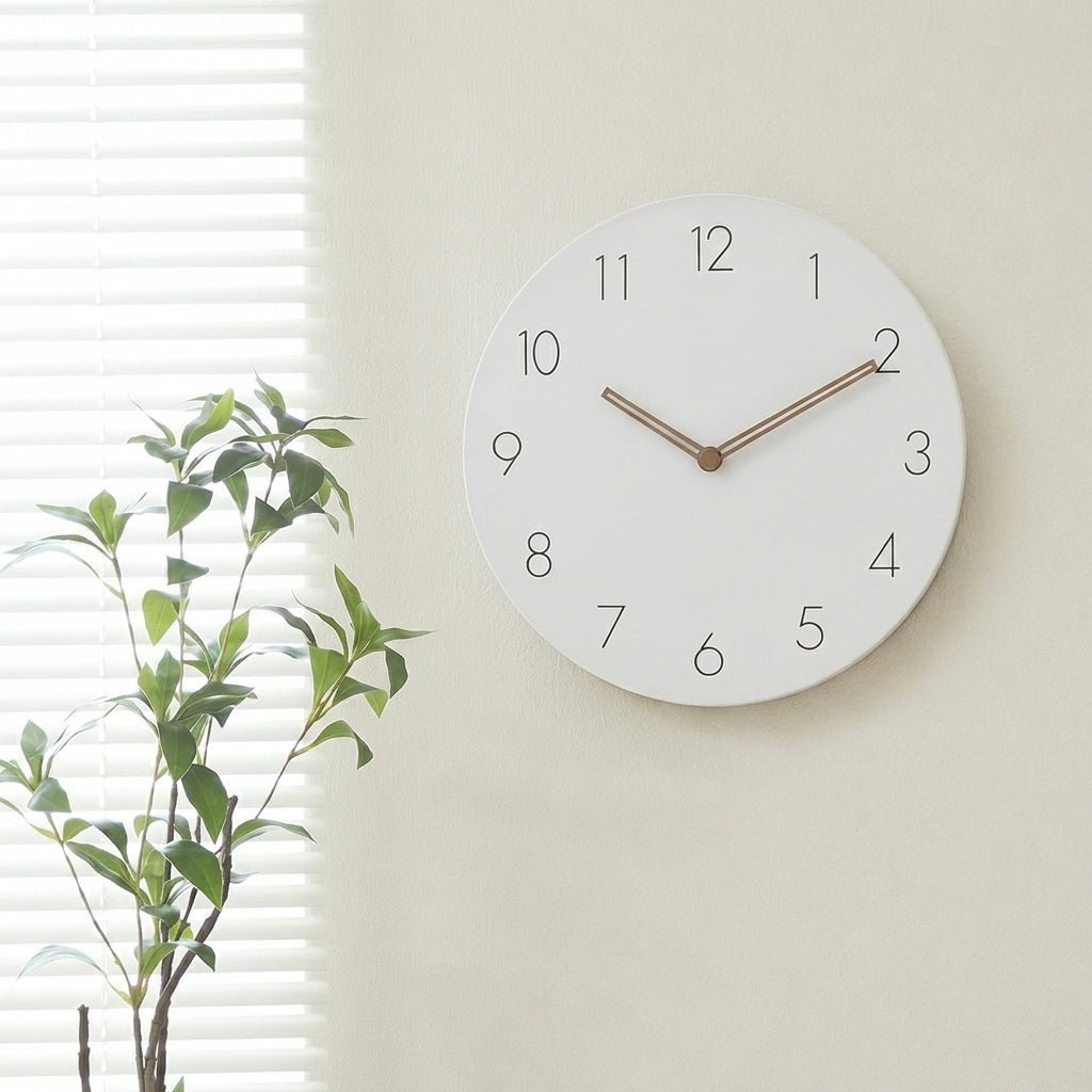 Nordic Wall Clock with Matte Dial without Frame - Wall Clock - White - Oaksoho