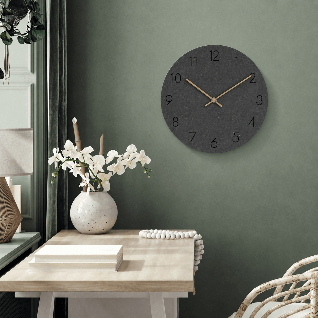 Nordic Wall Clock with Matte Dial without Frame - Wall Clock - Black - Oaksoho