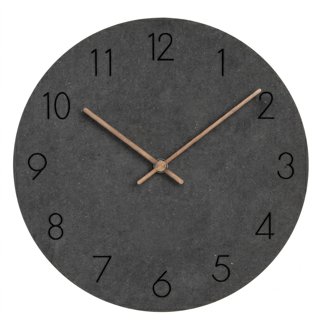Nordic Wall Clock with Matte Dial without Frame - Wall Clock - Black - Oaksoho