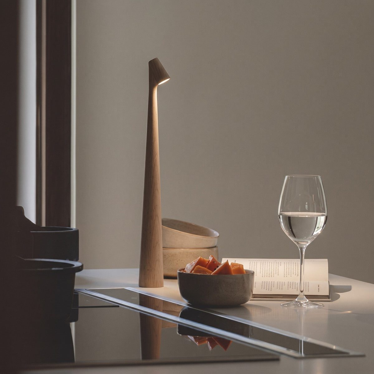 Nordic Wireless LED Table Lamp with Touch Control - Table Lamps - Brown - Oak Soho