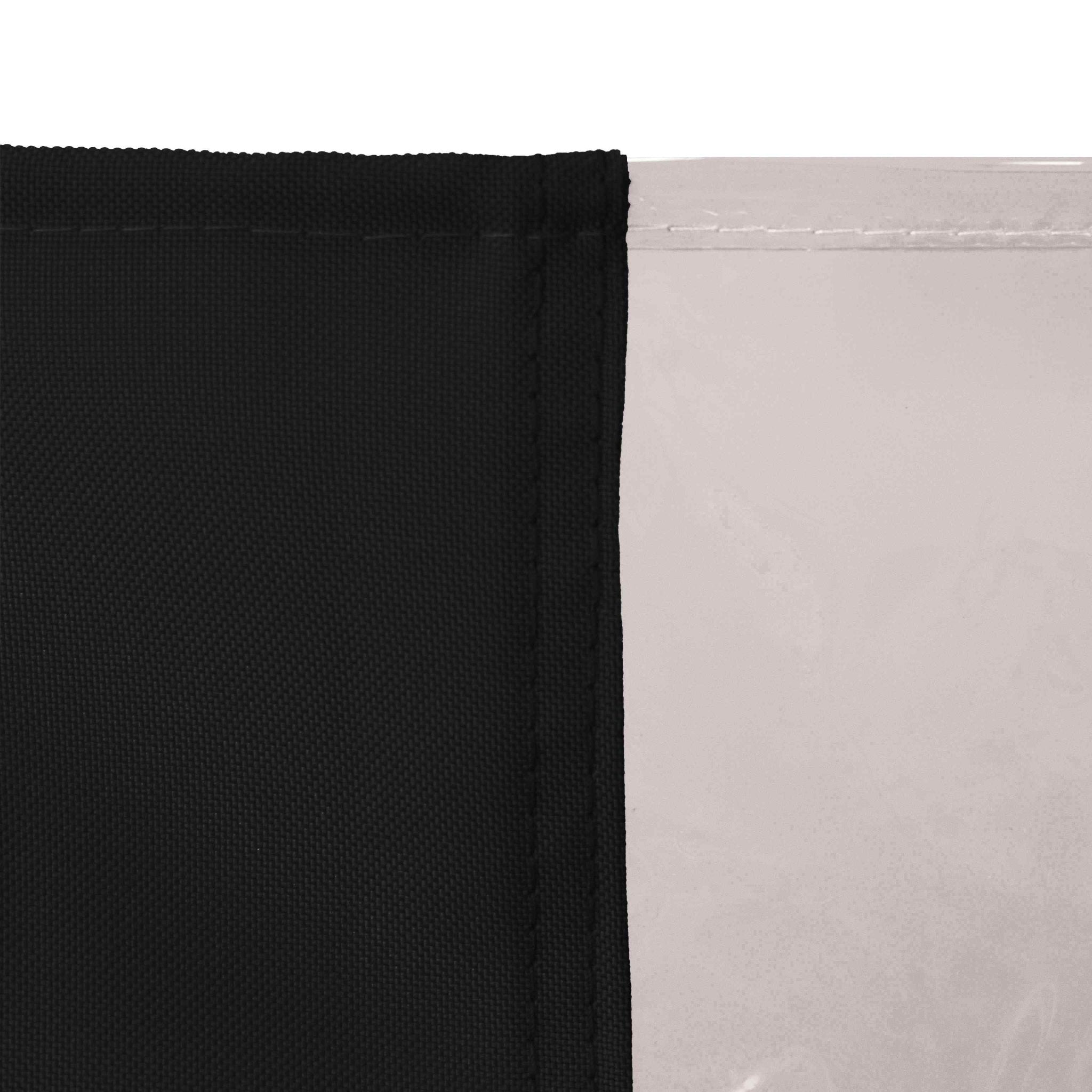 Outdoor Curtain with Transparent Window and Eyelets - Outdoor Curtain - Black - Oaksoho