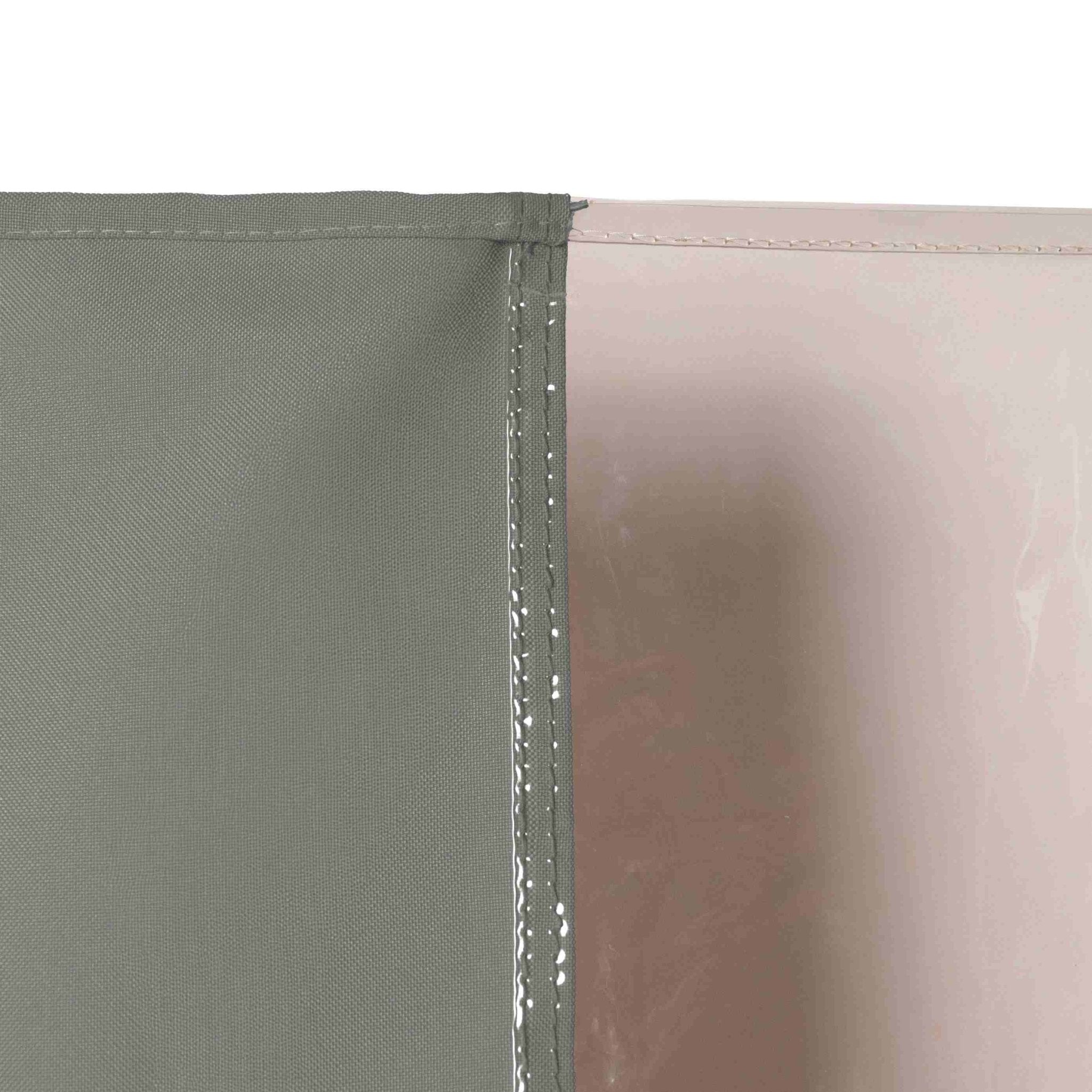 Outdoor Curtain with Transparent Window and Eyelets - Outdoor Curtain - Grey - Oaksoho