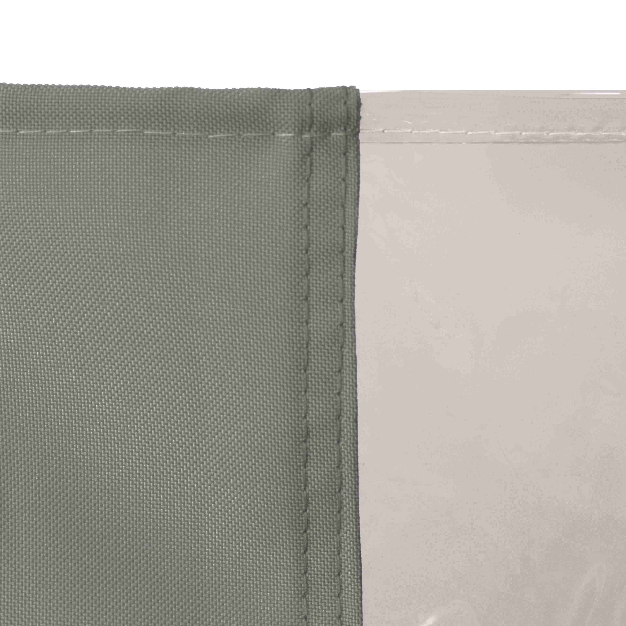 Outdoor Curtain with Transparent Window and Eyelets - Outdoor Curtain - Grey - Oaksoho