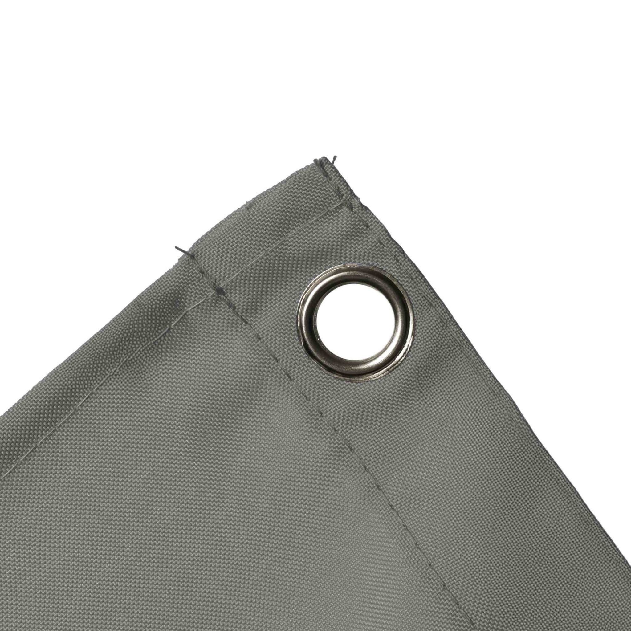 Outdoor Curtain with Transparent Window and Eyelets - Outdoor Curtain - Grey - Oaksoho