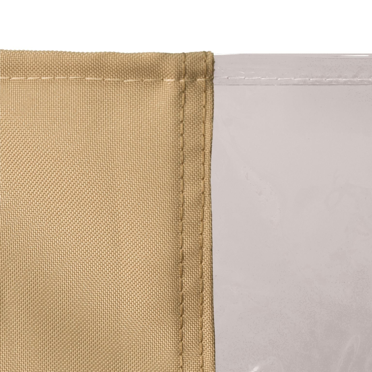 Outdoor Curtain with Transparent Window and Eyelets - Outdoor Curtain - Beige - Oaksoho