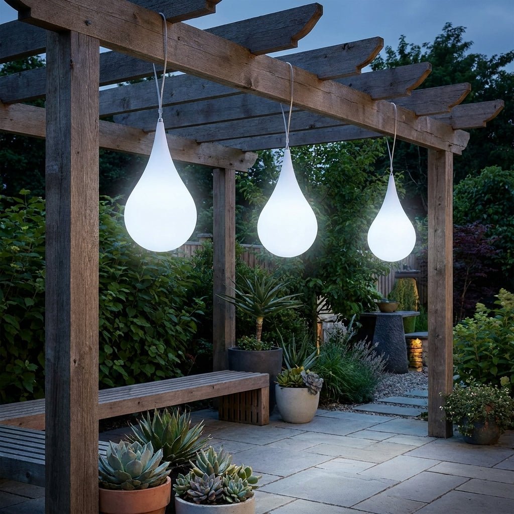 Outdoor Pendant Light in Raindrop Design - Pendant Lights - Cool White - Oaksoho