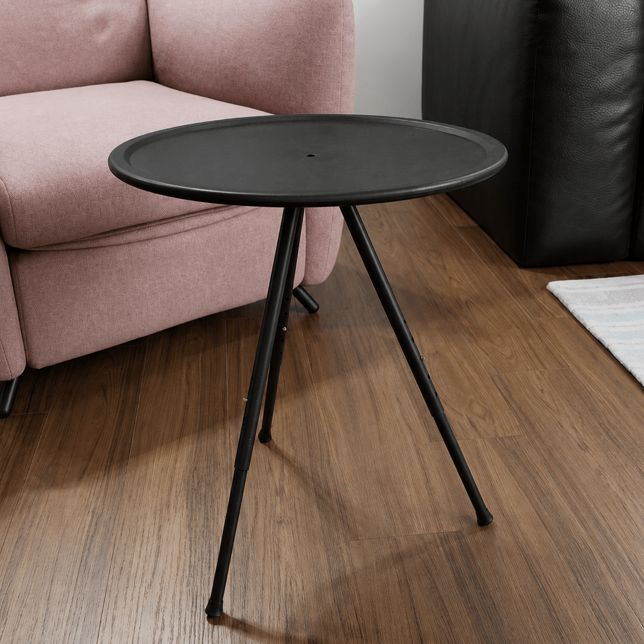 Outdoor Round Folding Table with Adjustable Tripod Frame - Outdoor Round Table - Oaksoho