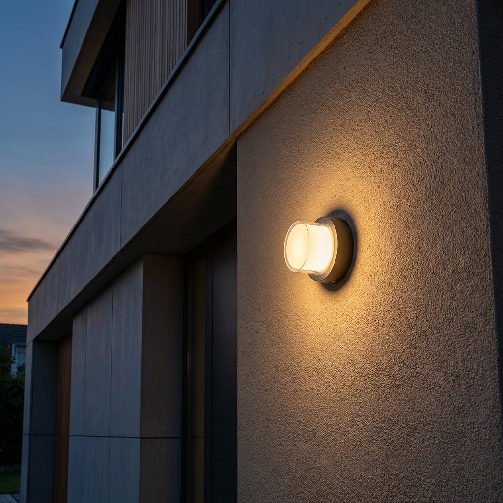 Outdoor Wall Light with Sensor - Wall light - Flush Circle - Oaksoho
