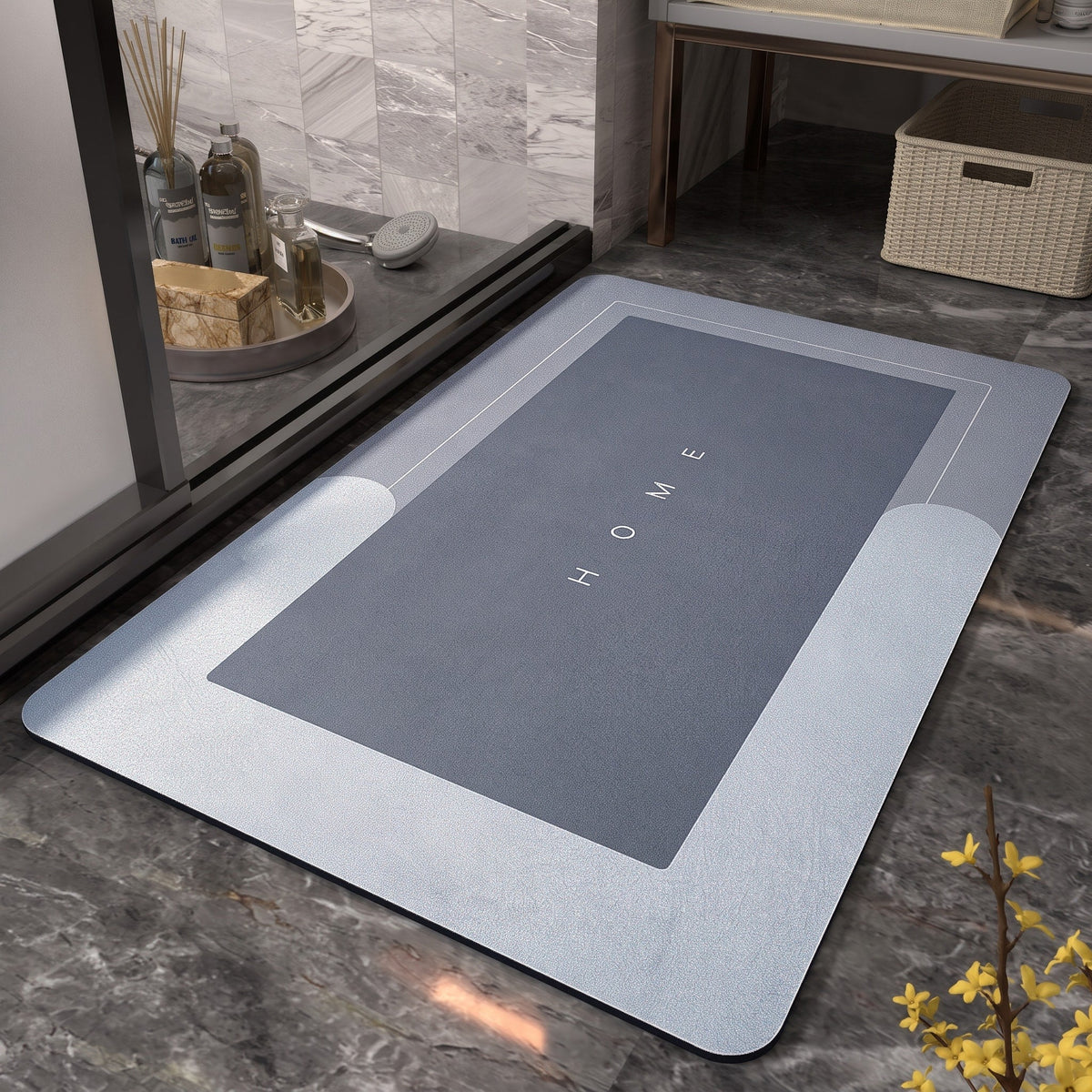 Oval Quick Dry Absorbent Floor Mat for Kitchen and Bathroom - Bath Mats & Rugs - Blue - Oak Soho