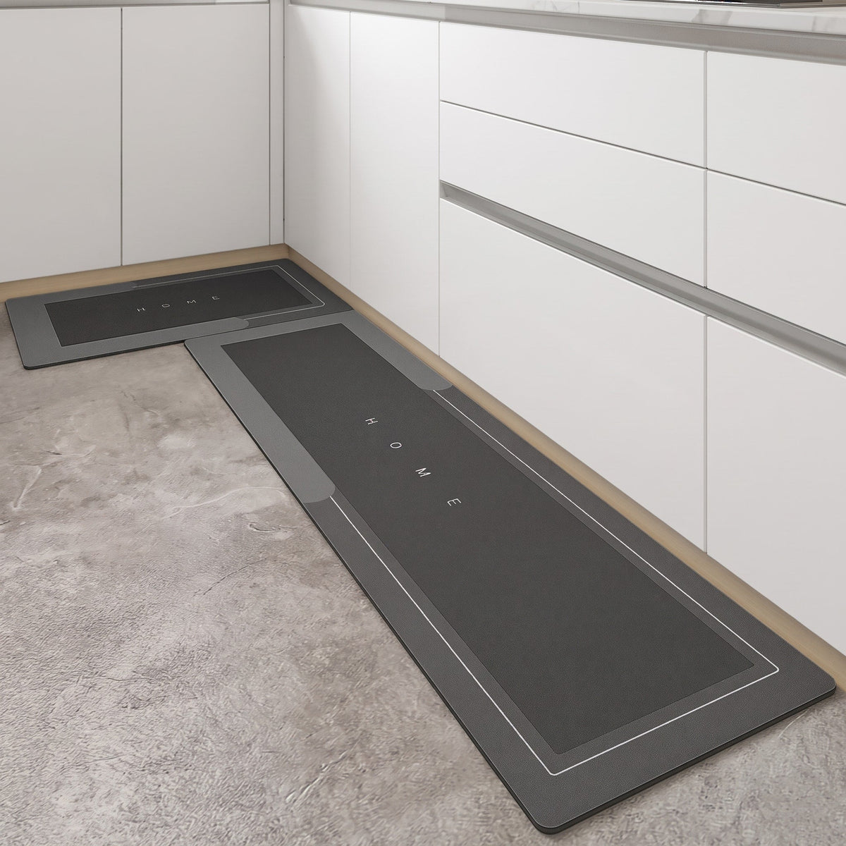 Oval Quick Dry Absorbent Floor Mat for Kitchen and Bathroom - Bath Mats & Rugs - Green - Oak Soho