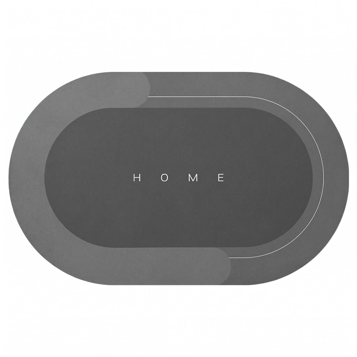 Oval Quick Dry Absorbent Floor Mat for Kitchen and Bathroom - Bath Mats & Rugs - Dark Grey - Oak Soho