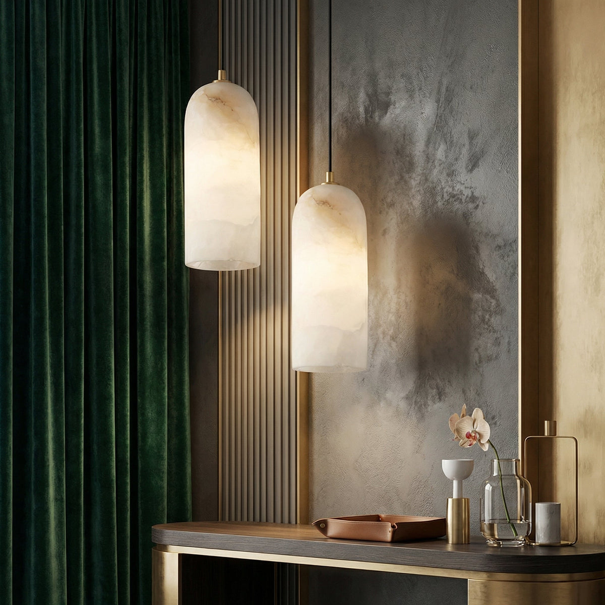 Pendant Light Fixture with Stone Finish - Pendant Light Fixtures - Oaksoho
