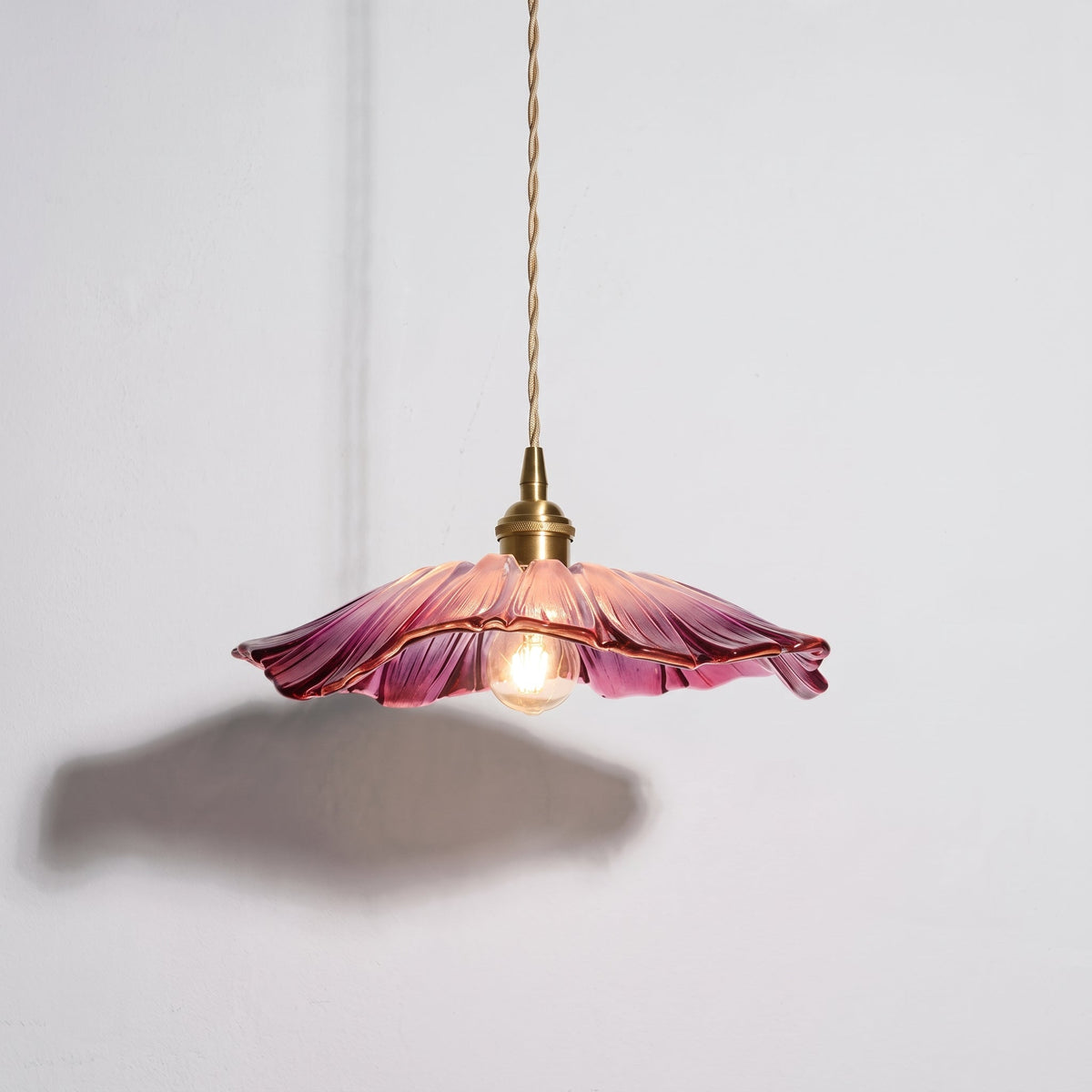 Petal Shaped Glass Pendant Light for Ceiling Lighting - Pendant Light Fixtures - Purple - Oaksoho