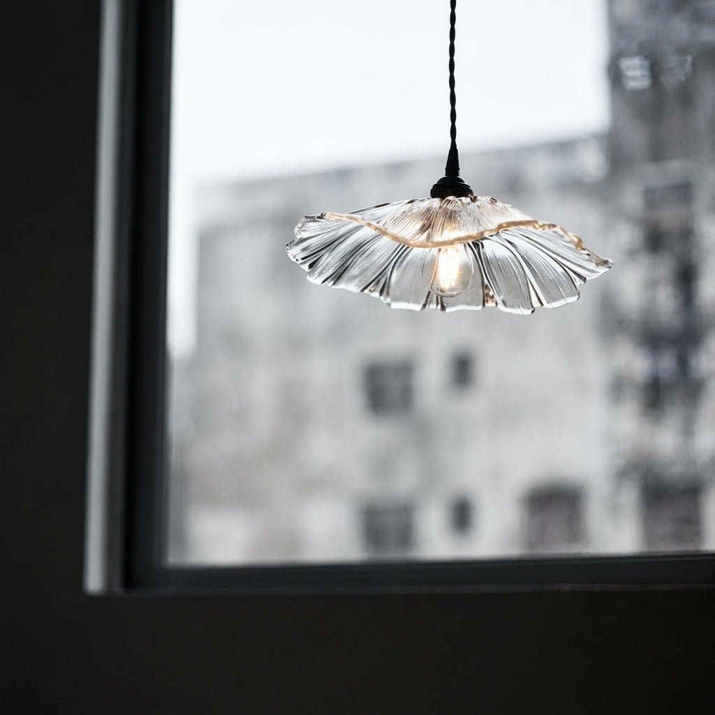 Petal Shaped Glass Pendant Light for Ceiling Lighting - Pendant Light Fixtures - Green - Oaksoho