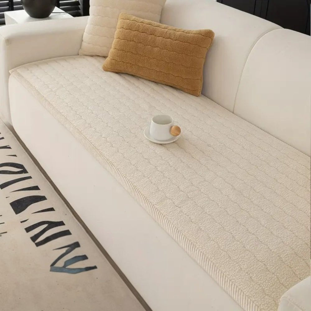 Plush Sofa Throw with Thick Texture for Upholstered Furniture - Cushion Covers - Grey - Oaksoho