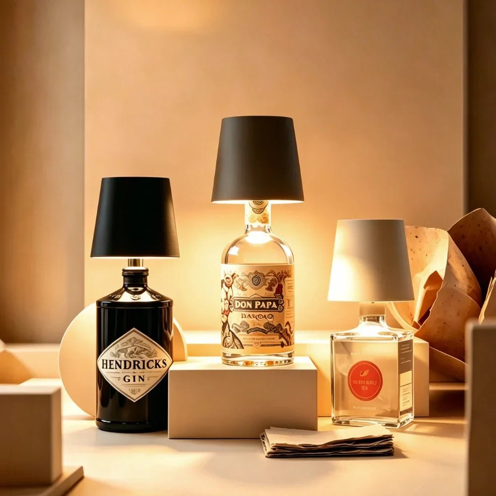 Portable LED Table Lamp Wine Bottle Attachment Design - Table Lamps - Pink - Oaksoho