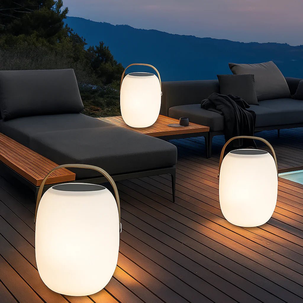 Portable Solar - Powered Lantern - LED Decorative Lights - 18x18x27 cm - Oaksoho