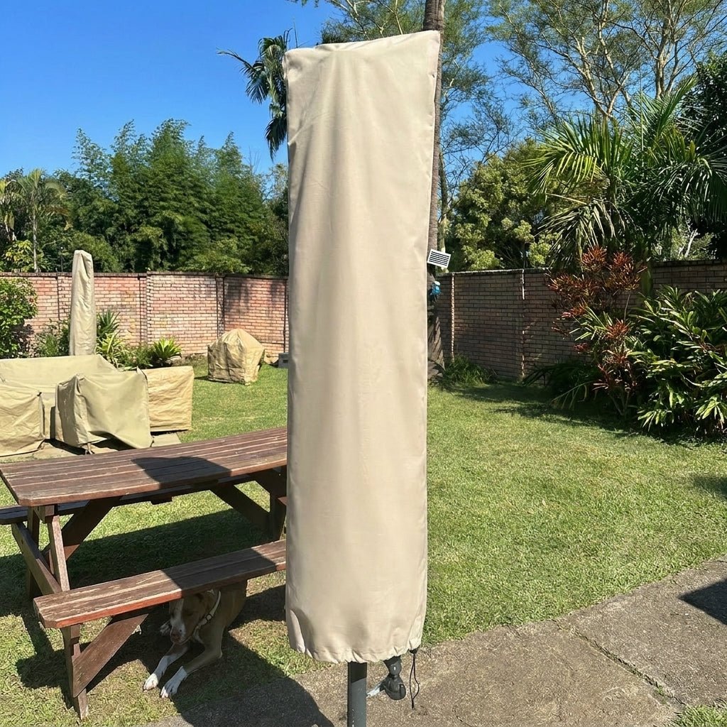 Protective Cover for Outdoor Parasol with Zip - Parasol Protective Cover - Oaksoho