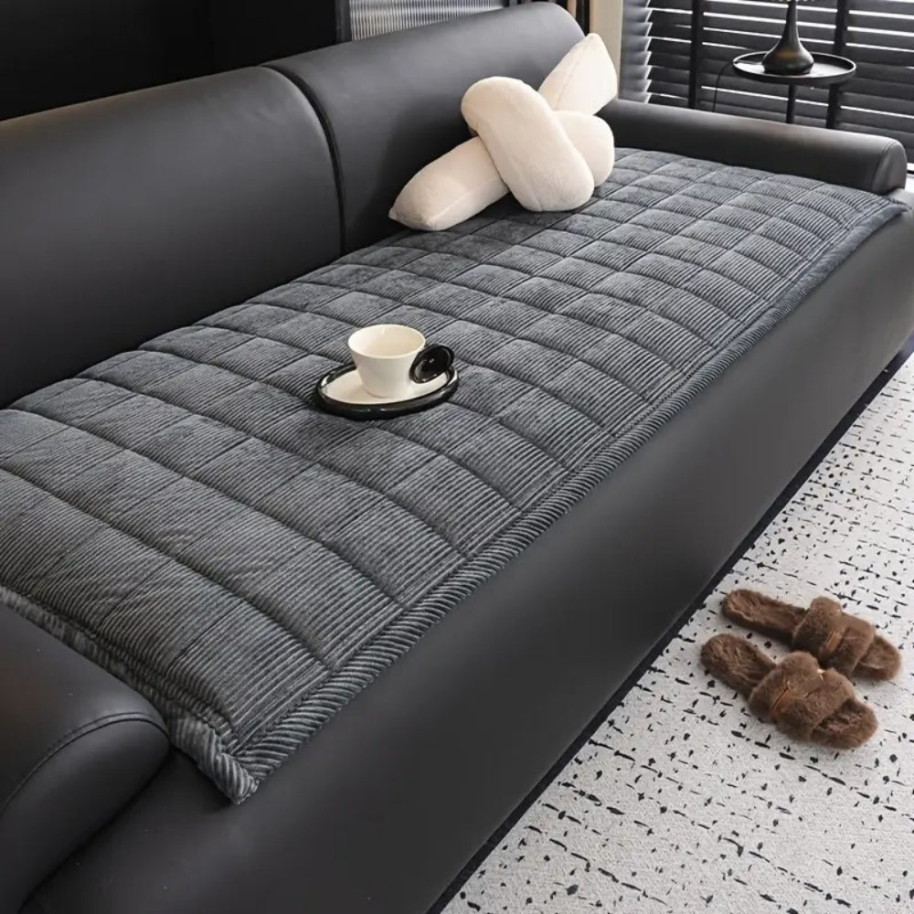 Quilted Sofa Protector - Sofa Protector - Dark Grey - Oaksoho