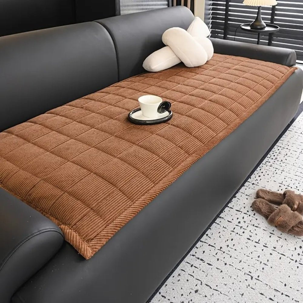 Quilted Sofa Protector - Sofa Protector - Brown - Oaksoho
