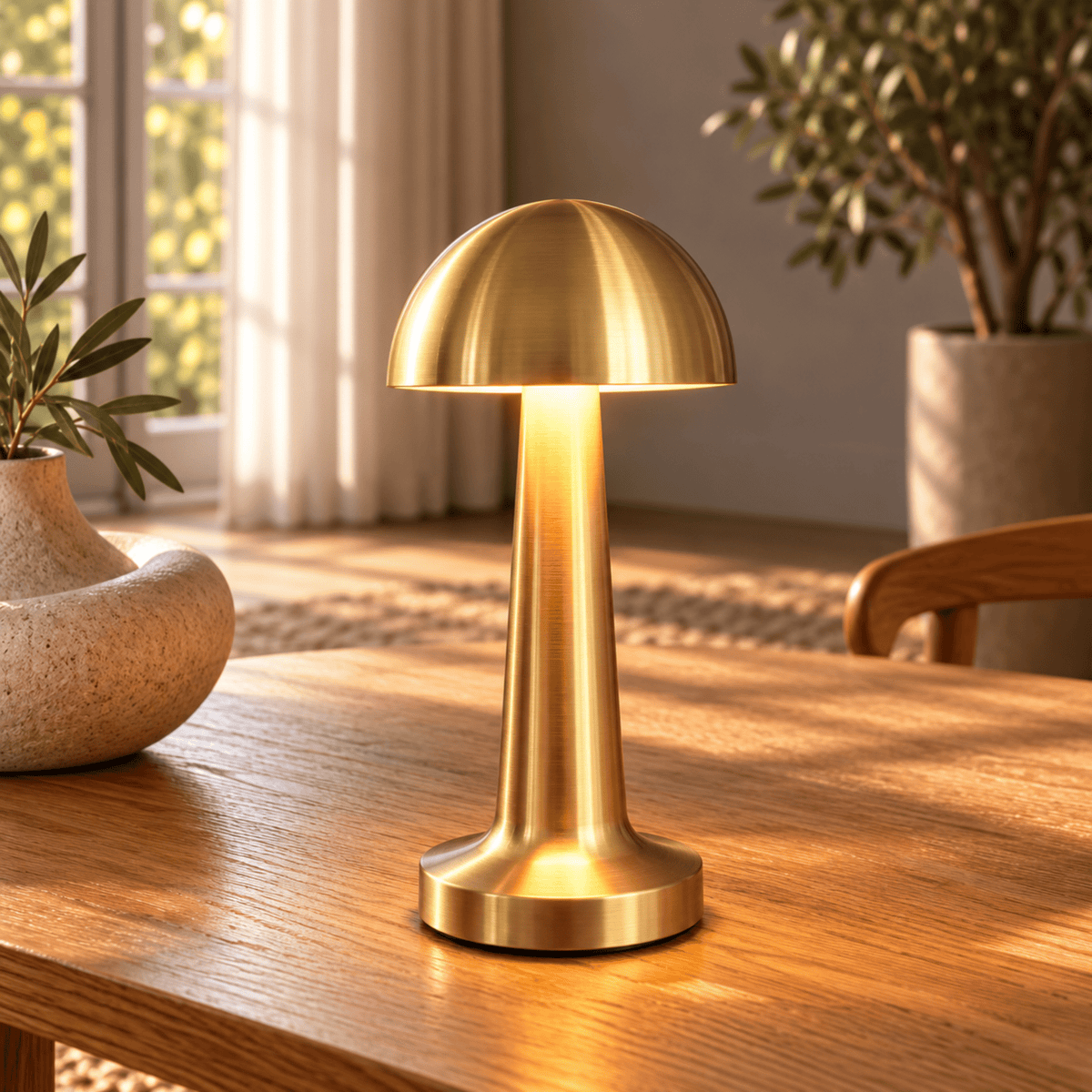 Rechargeable LED Table Lamp with Touch Switch Control - Table Lamps - Gold - Oak Soho