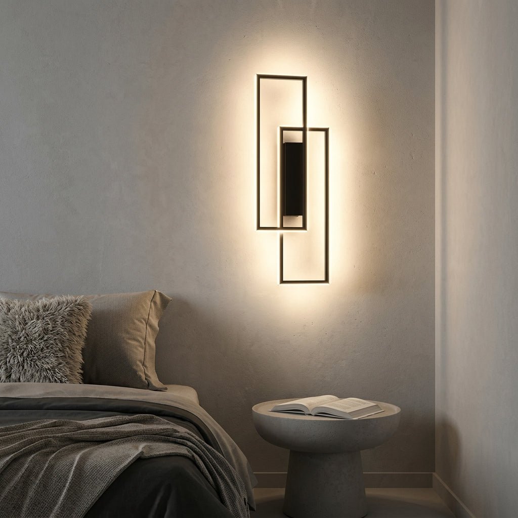 Rectangular Geometric LED Wall Light with Three Colour Settings - Wall Light Fixtures - Oaksoho