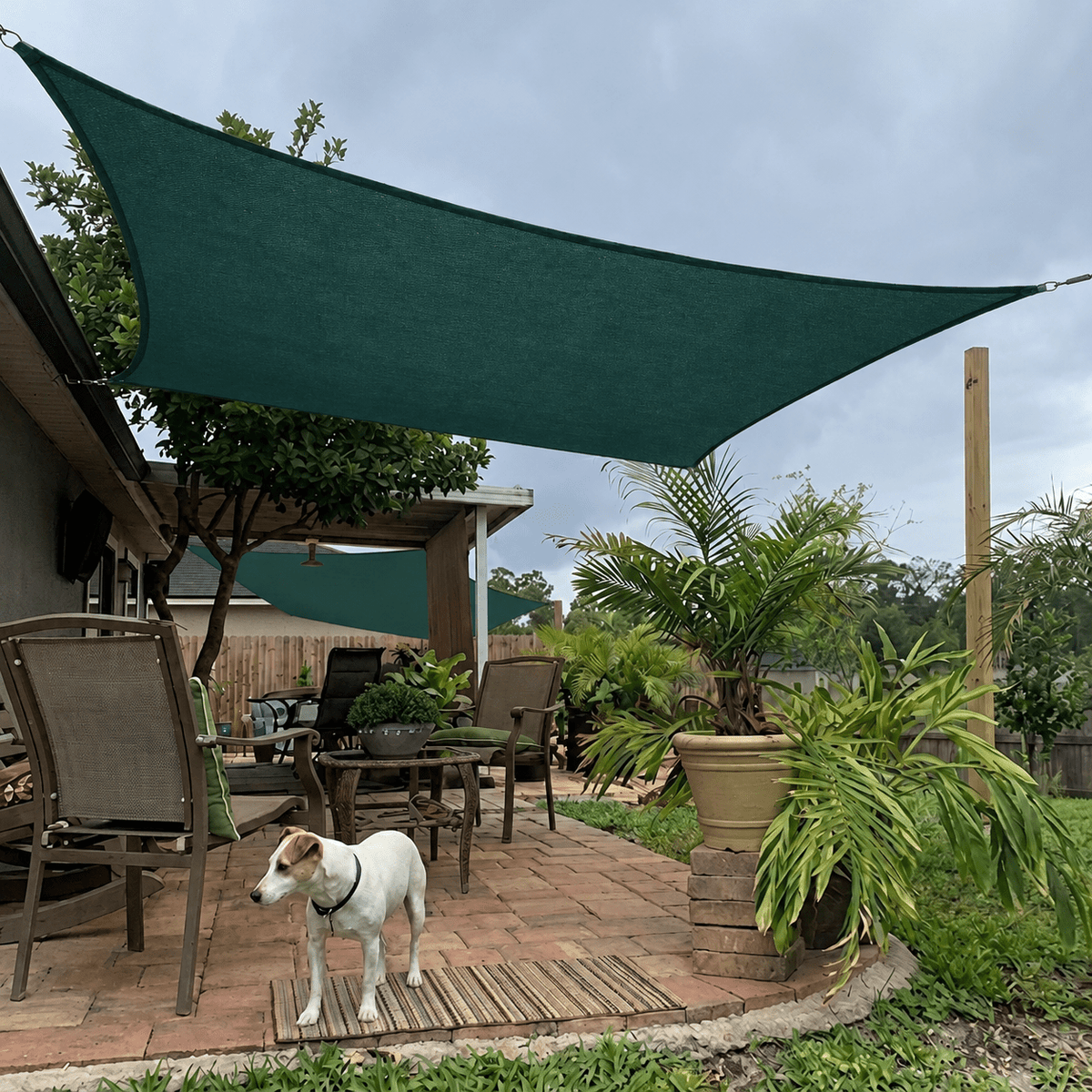 Rectangular Shade Sail with UV Protection for Patio and Garden - Shade Sails - Green - Oak Soho