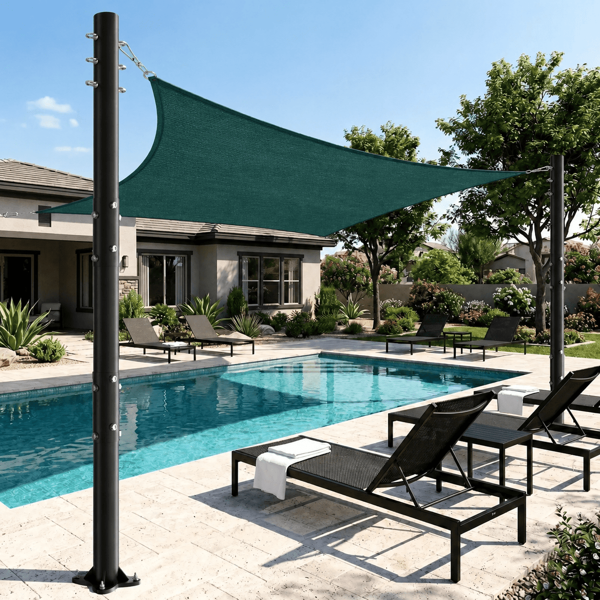 Rectangular Shade Sail with UV Protection for Patio and Garden - Shade Sails - Green - Oak Soho