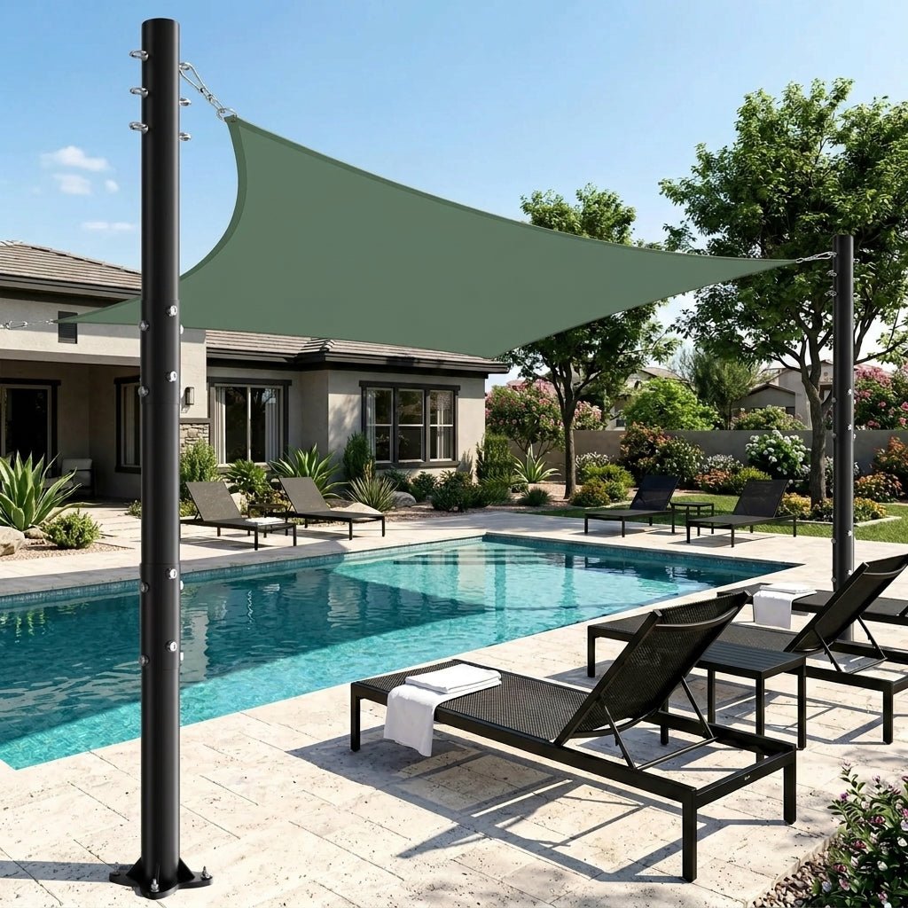 Rectangular Sun Sail with UV Protection for Terrace and Garden - Sun Sail Shade - Green - Oaksoho