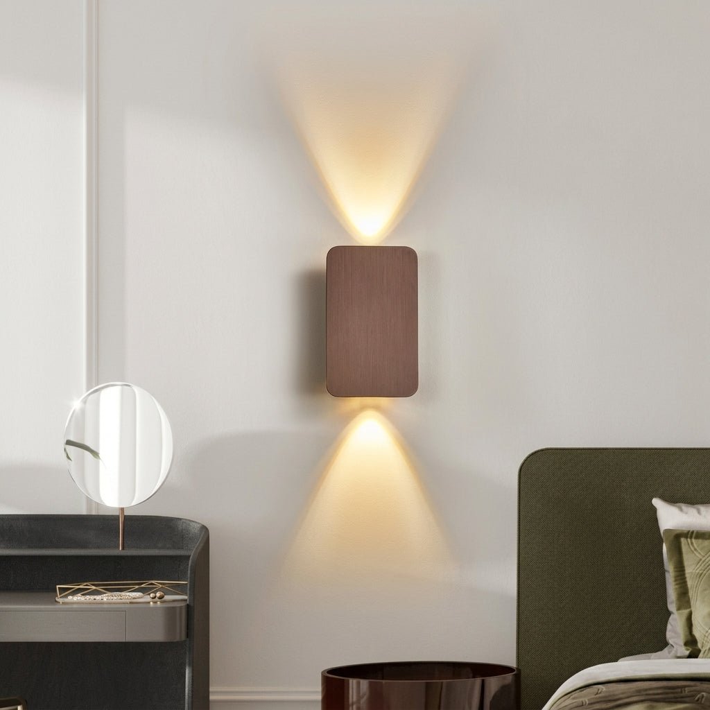 Rectangular Up Down LED Wall Lamp Light - Wall Light Fixtures - Brown - Oaksoho