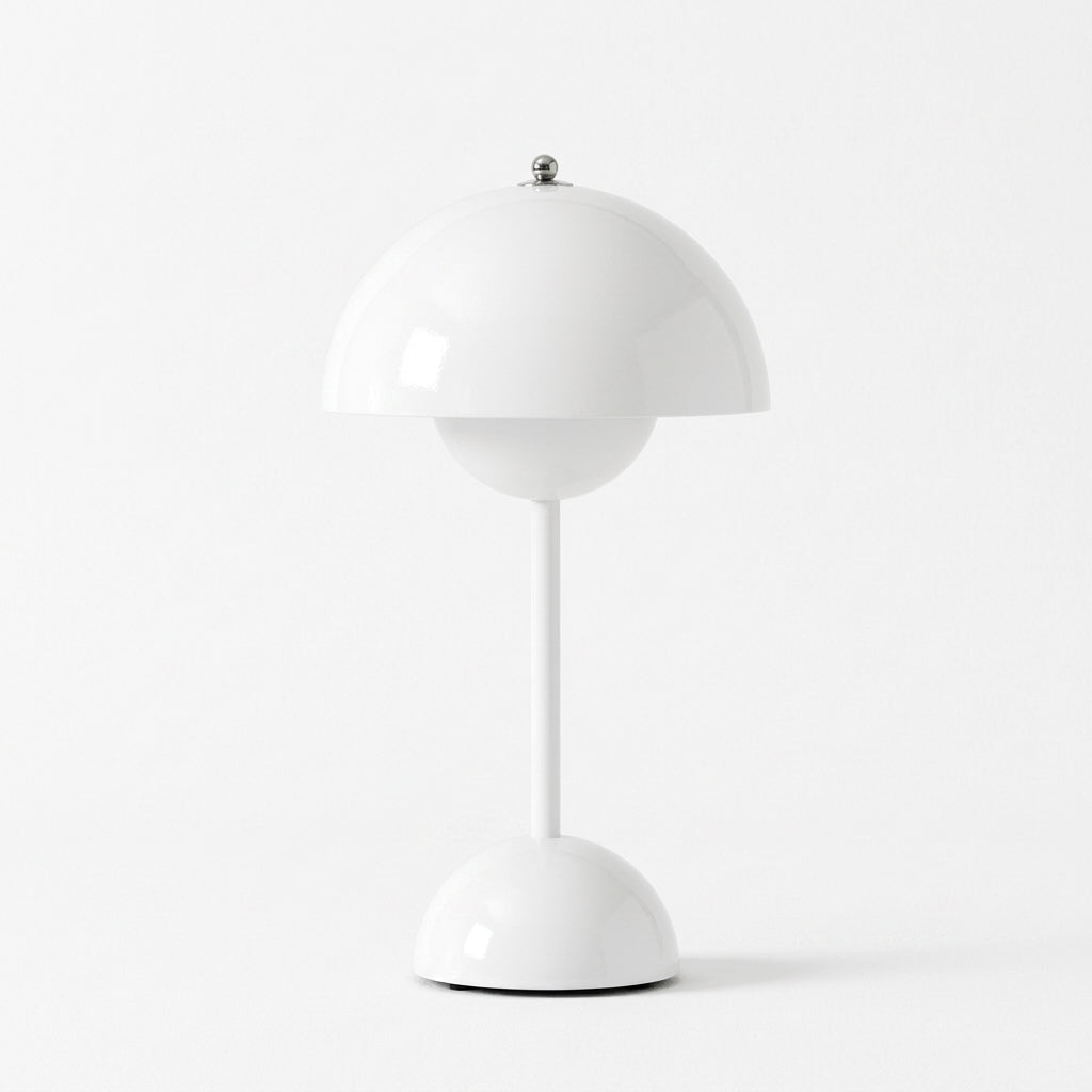 Retro Table Lamp with Mushroom-shaped Shade - Table Lamp - White - Oaksoho
