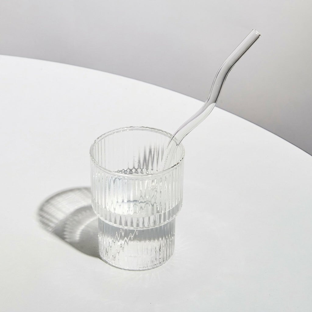 Reusable Twisted Glass Straw - Glass Straw - Clear - Oaksoho