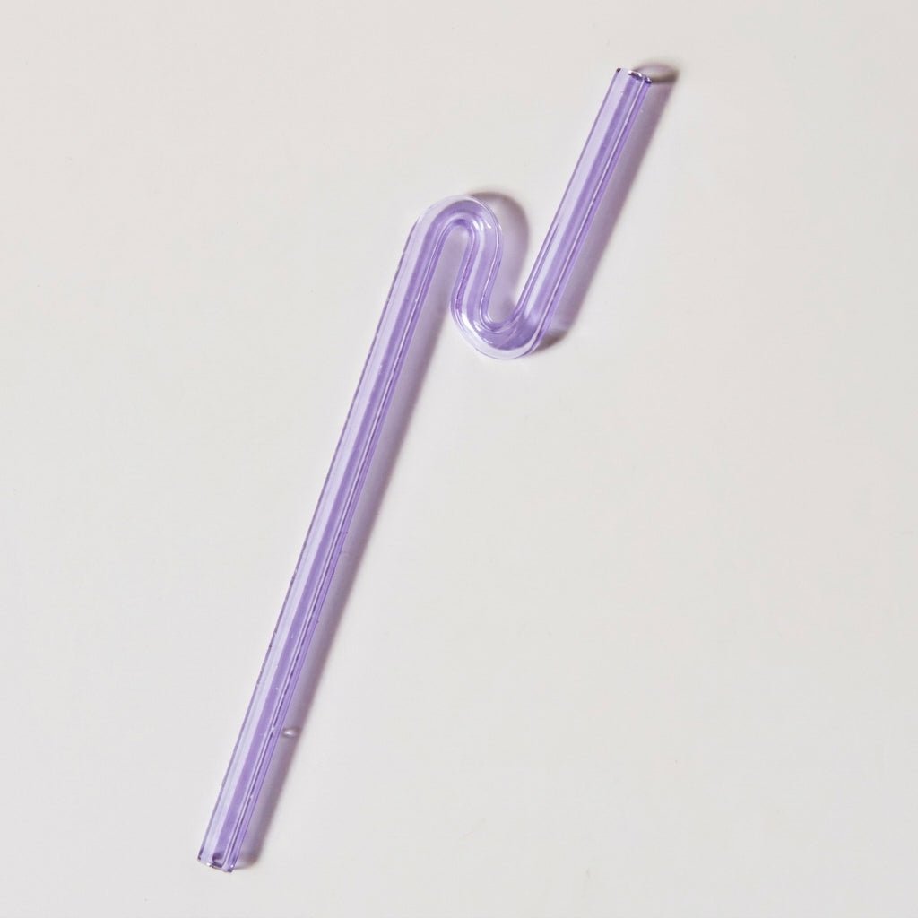 Reusable Twisted Glass Straw - Glass Straw - Lilac - Oaksoho