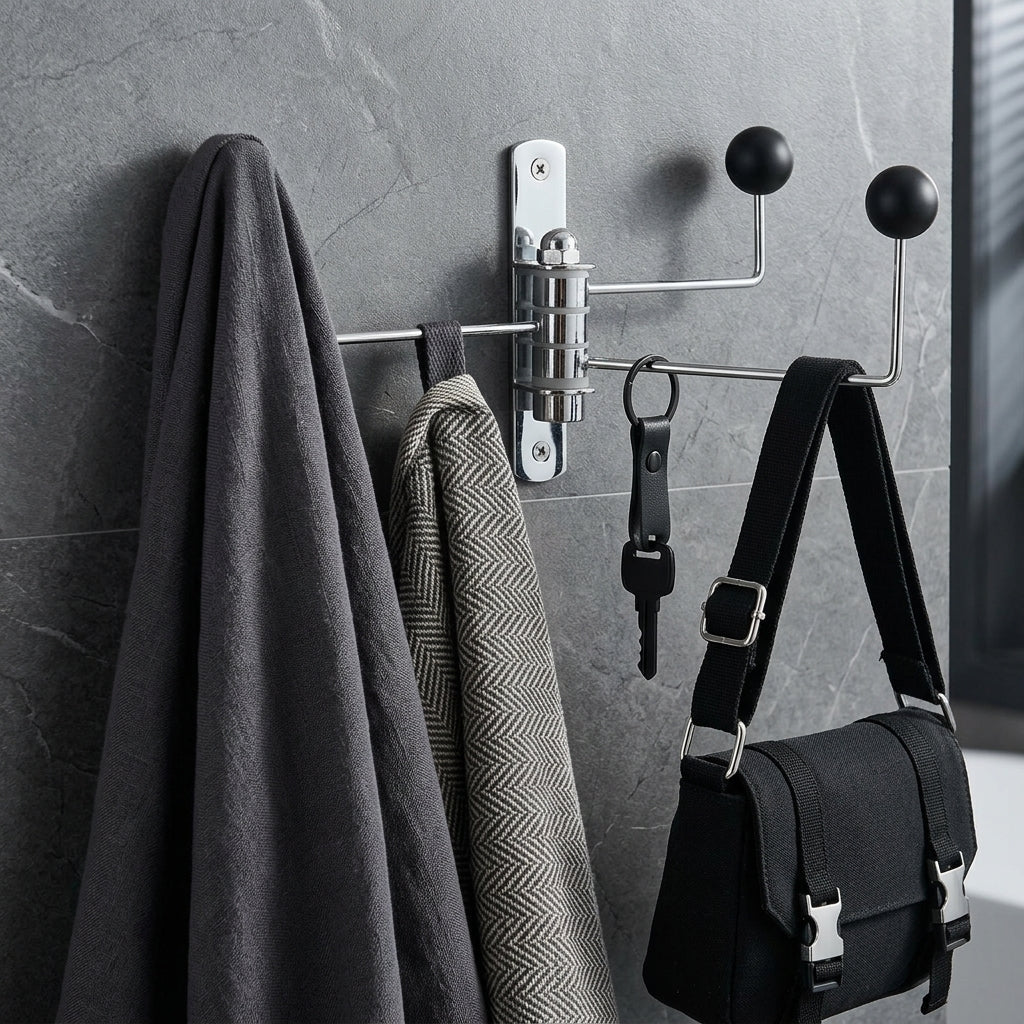 Rotatable Wall Hook with Ball Tips - Wall Hook - Black - Oaksoho