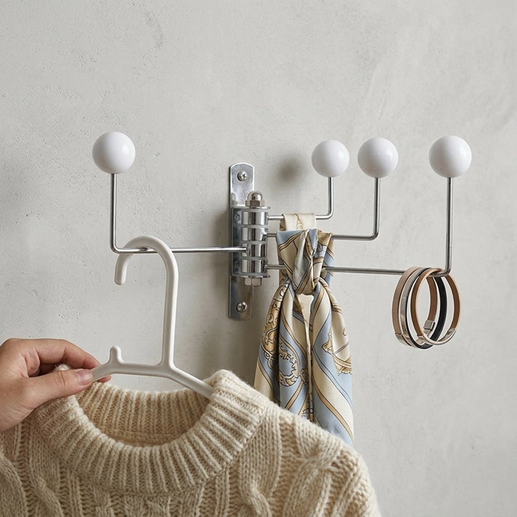 Rotatable Wall Hook with Ball Tips - Wall Hook - White - Oaksoho