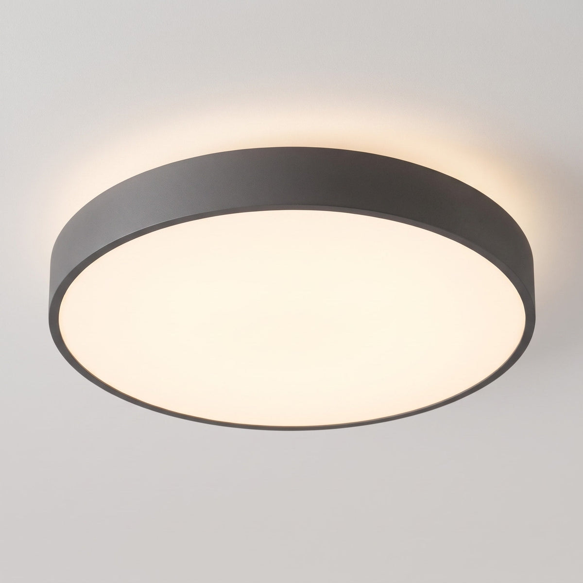 Round LED Flush Mount Ceiling Light with Slim Profile - Ceiling Light Fixtures - Grey - Oak Soho