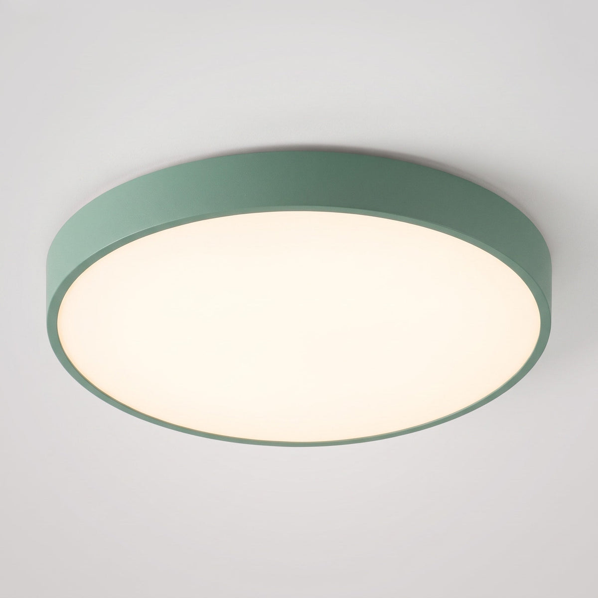 Round LED Flush Mount Ceiling Light with Slim Profile - Ceiling Light Fixtures - Green - Oak Soho