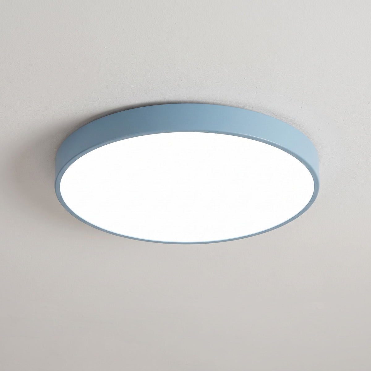 Round LED Flush Mount Ceiling Light with Slim Profile - Ceiling Light Fixtures - Blue - Oak Soho